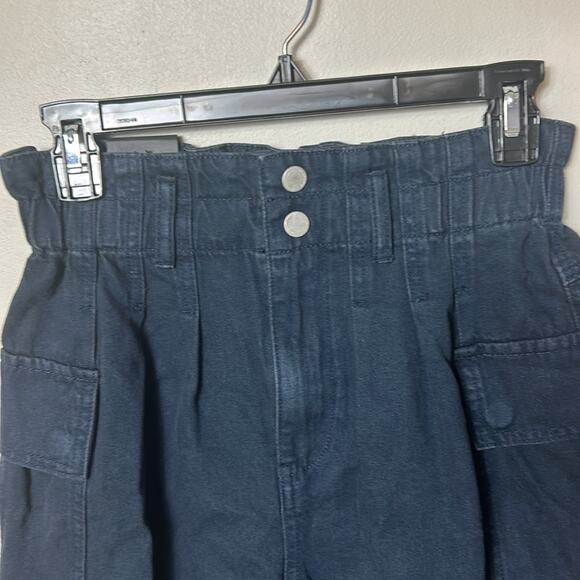 NWT Blank NYC dark rinse paperbag waist utility denim jean shorts - Picture 3 of 10